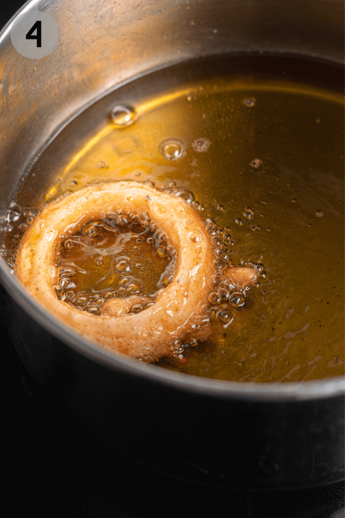 onion ring being fried