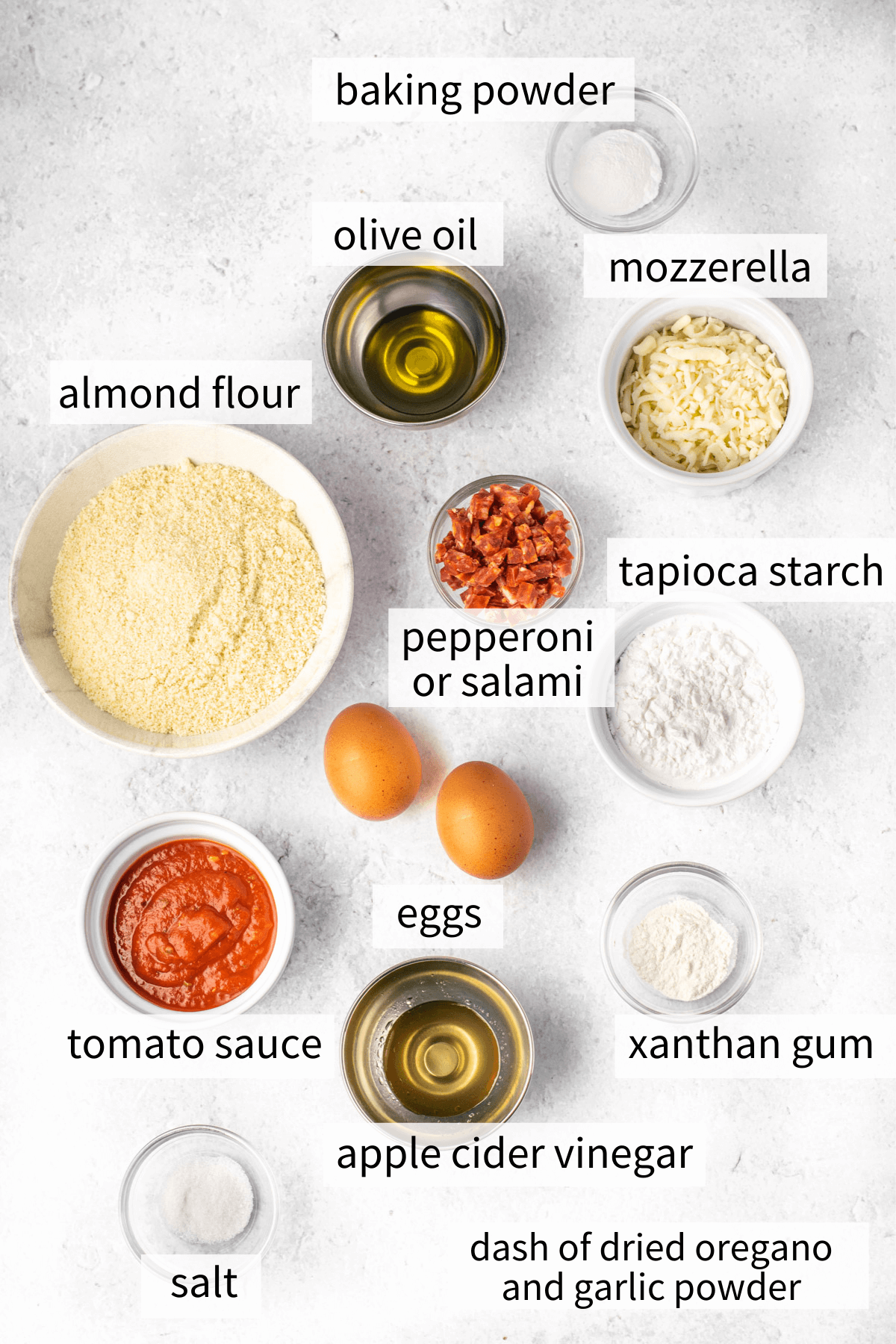 ingredients to make gluten free pizza pockets