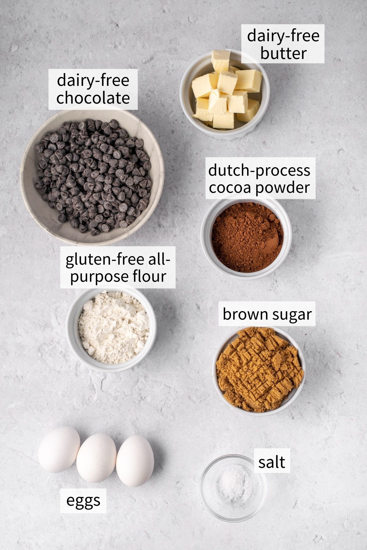 ingredients to make dairy free brownies