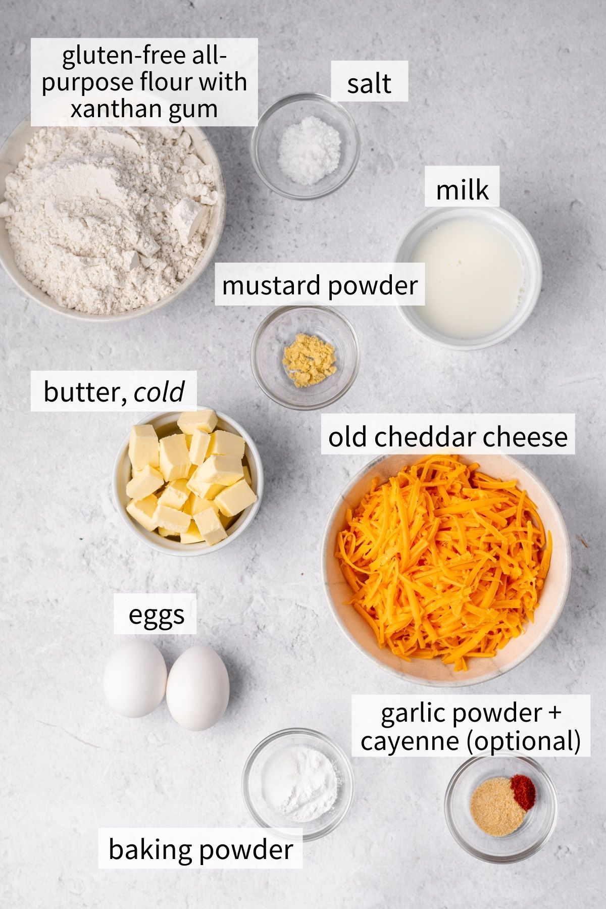 ingredients to make gluten free cheese scones
