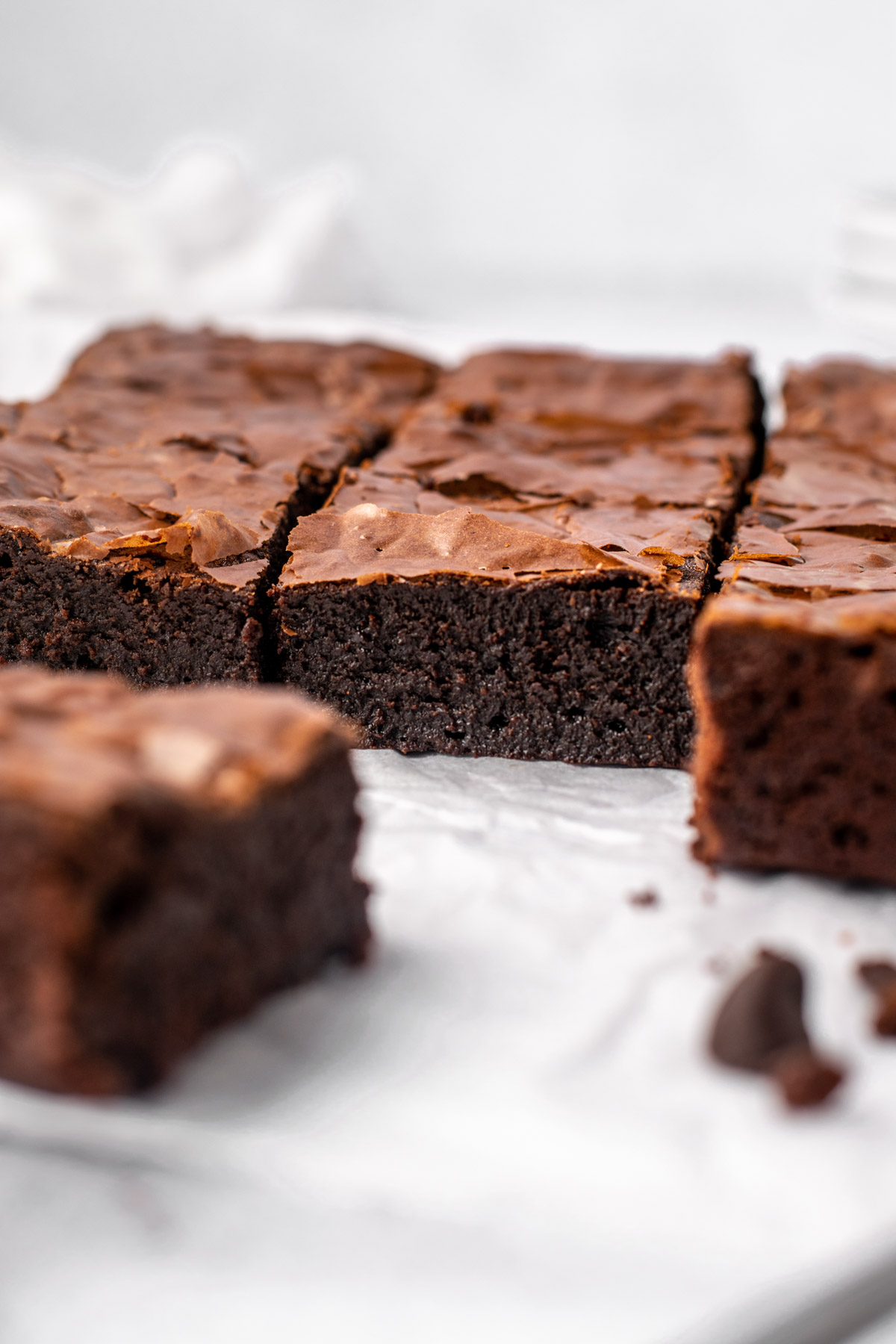 cross section of dairy free brownies