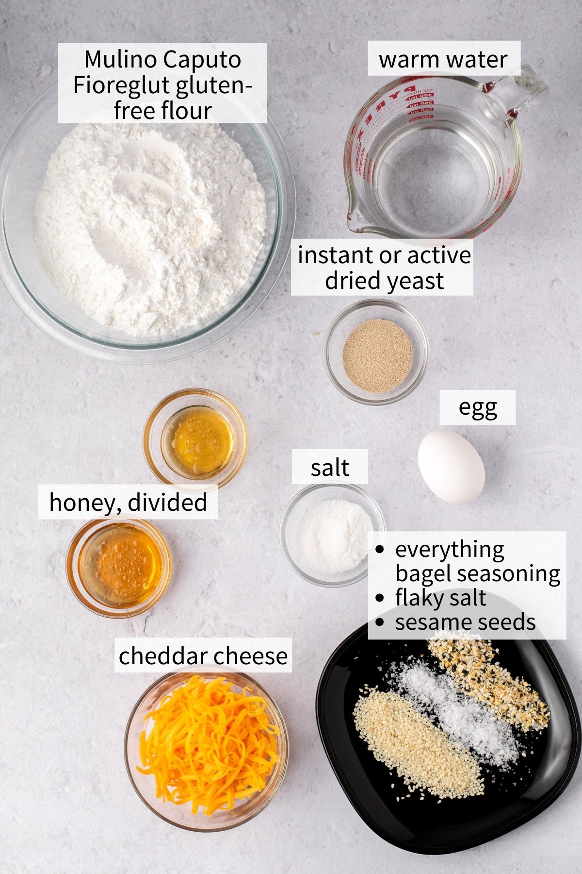 ingredients to make gluten free bagels