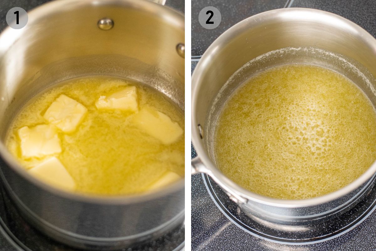 butter in a saucepan melting.