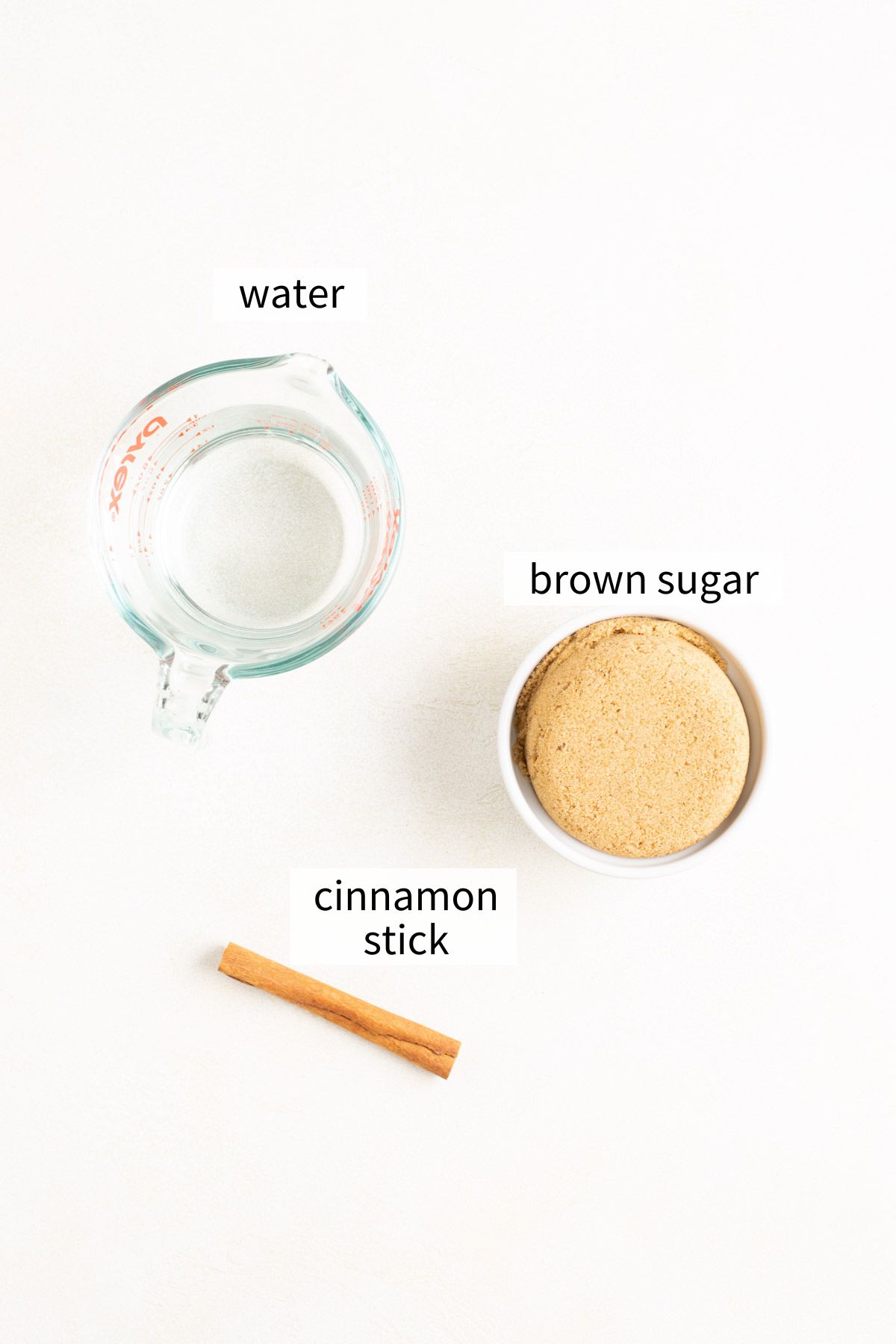 ingredients to make brown sugar syrup.