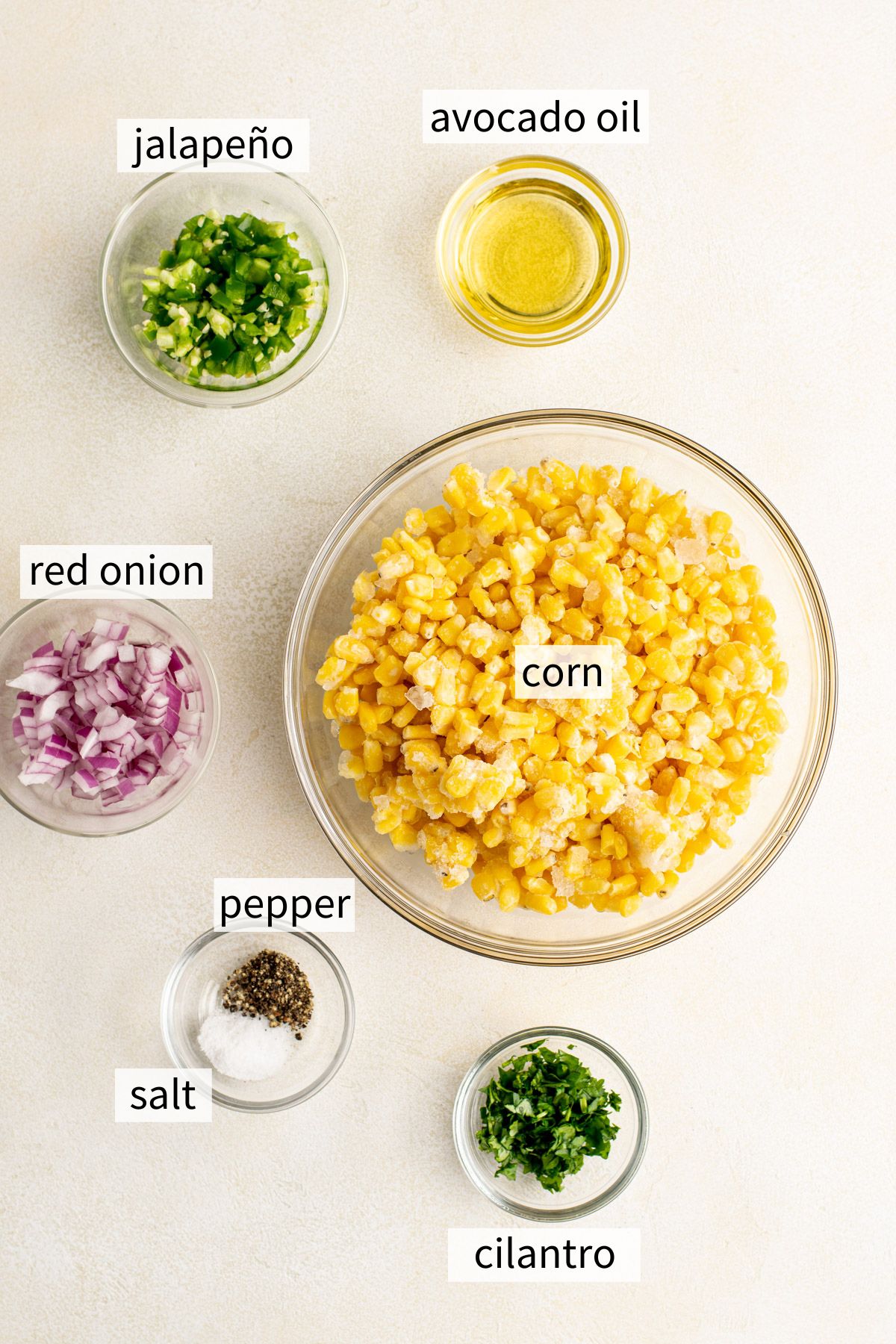 ingredients to make charred corn.
