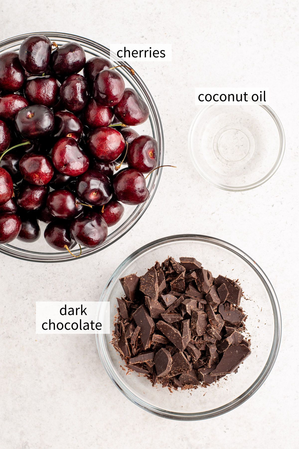 ingredients to make chocolate covered cherries.