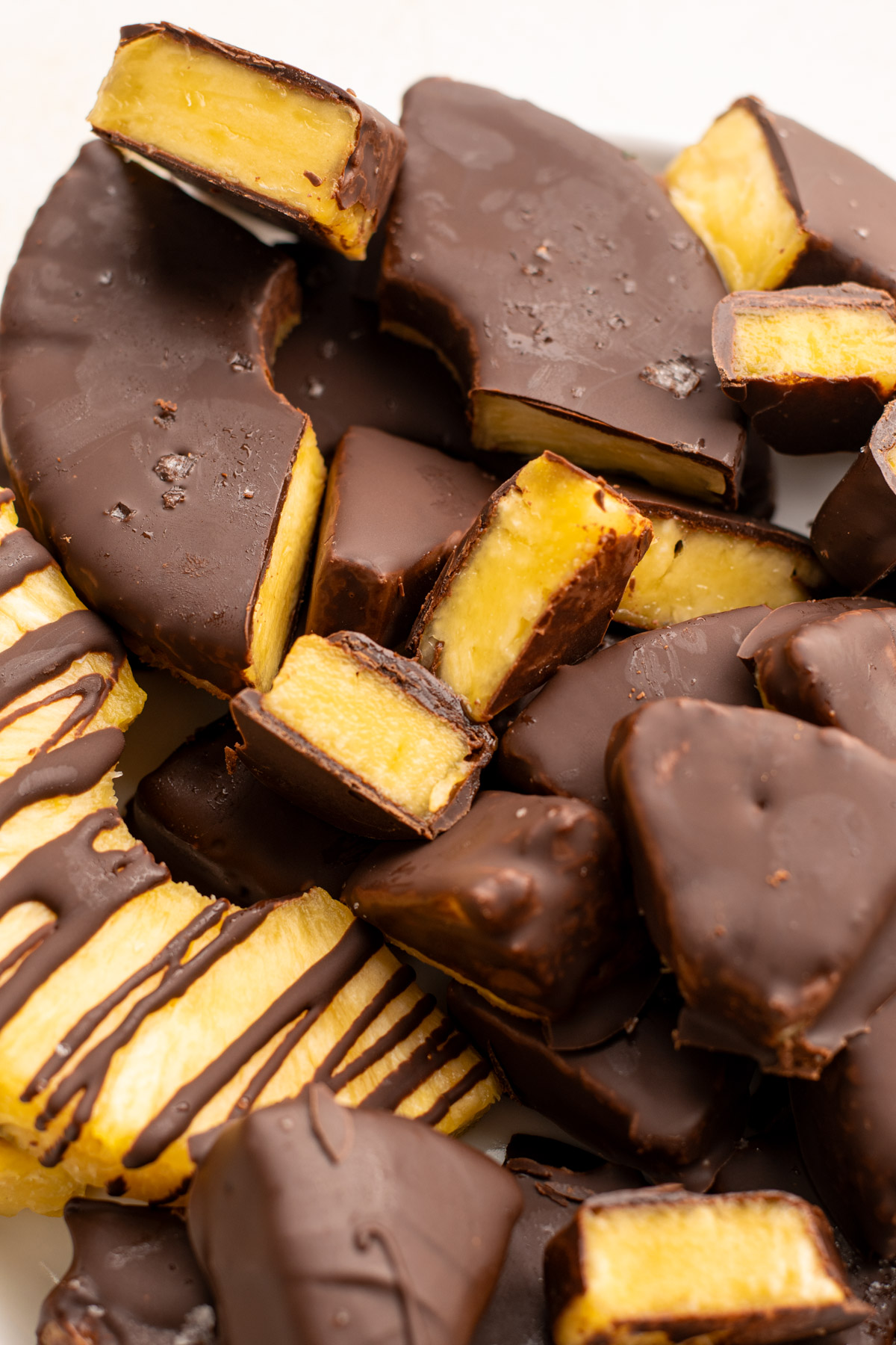 chocolate covered pineapple pieces.
