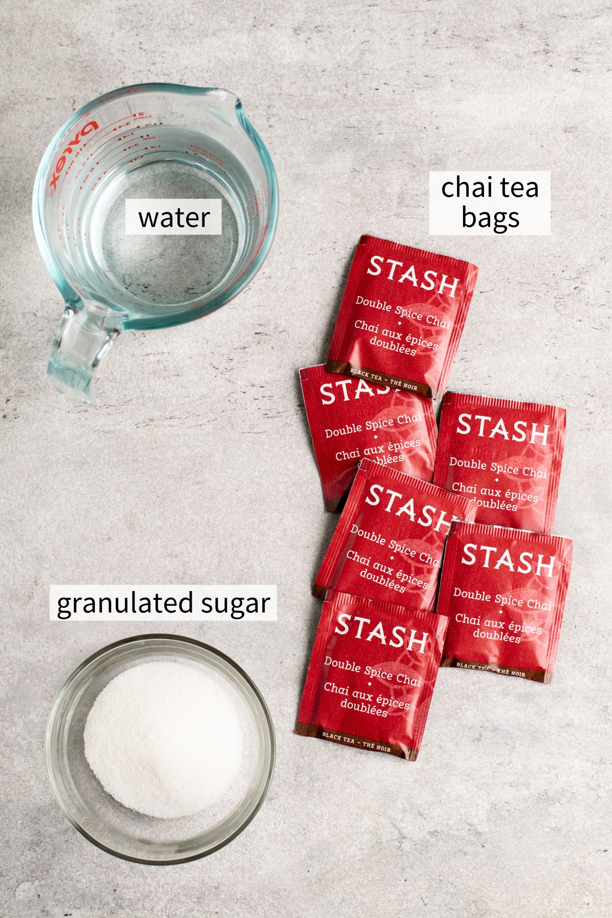 ingredients to make chai concentrate.