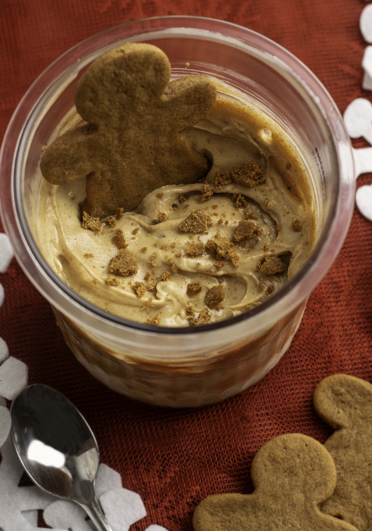 pint of gingerbread protein ice cream.
